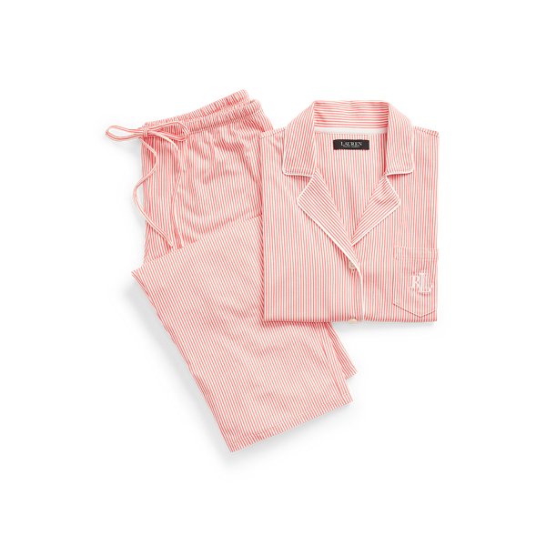 Striped Cotton Capri Sleep Set Lauren em 1