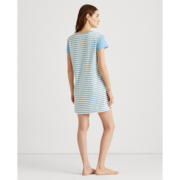 Blue Stripe Mixed-Stripe Short-Sleeve Sleep T-Shirt Lauren 4