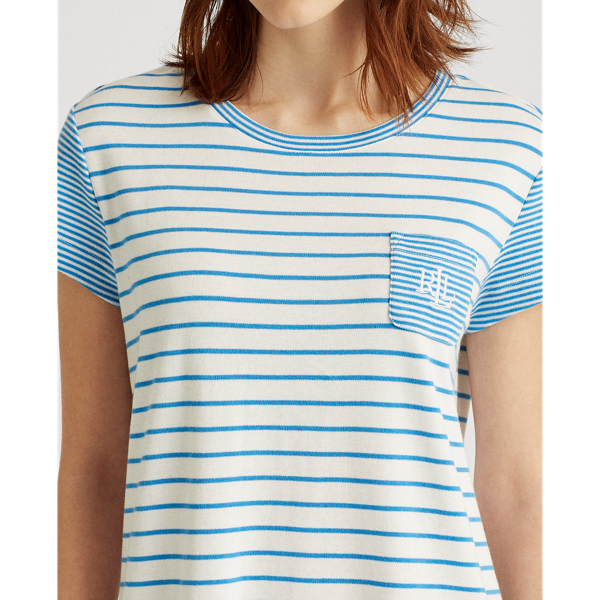 Blue Stripe Mixed-Stripe Short-Sleeve Sleep T-Shirt Lauren 5