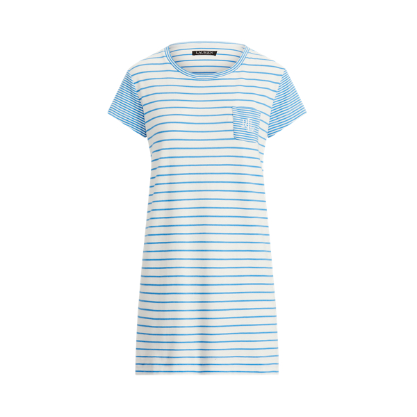 Blue Stripe Mixed-Stripe Short-Sleeve Sleep T-Shirt Lauren 2