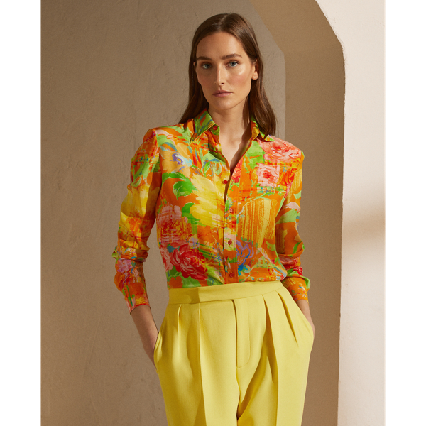 Motif Chemisier Ralph Lauren Femme Chemisier Hailey Fleuri En Soie