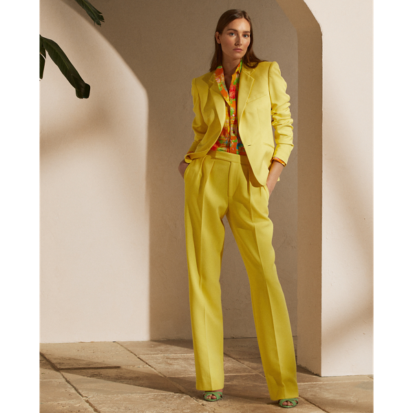 Amiya wollen gabardine jasje Ralph Lauren Collection in Zachtgeel 4