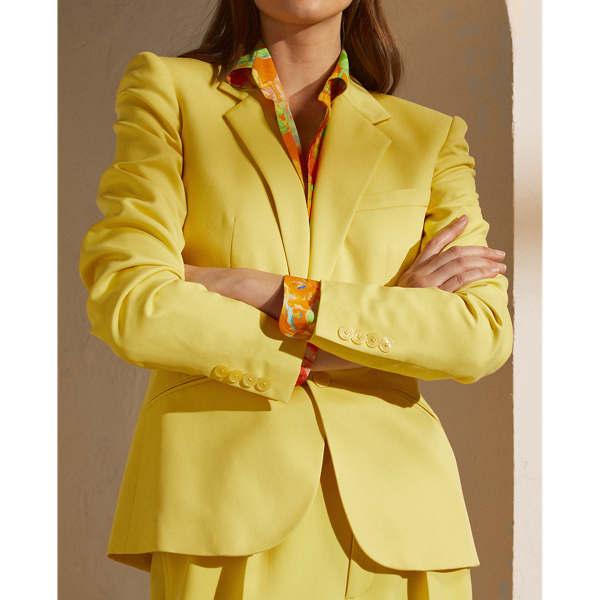 Amiya wollen gabardine jasje Ralph Lauren Collection in Zachtgeel 6