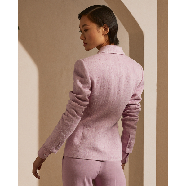 Hyacinth Alysha Silk-Linen Herringbone Jacket Ralph Lauren Collection 5