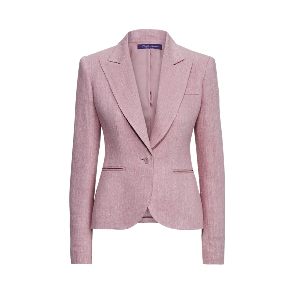 Hyacinth Alysha Silk-Linen Herringbone Jacket Ralph Lauren Collection 2