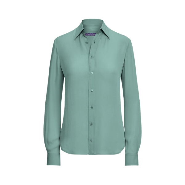 Hemd Harrison aus Seiden-Cr&ecirc;pe de Chine Ralph Lauren Collection in Blaugr&uuml;n 2