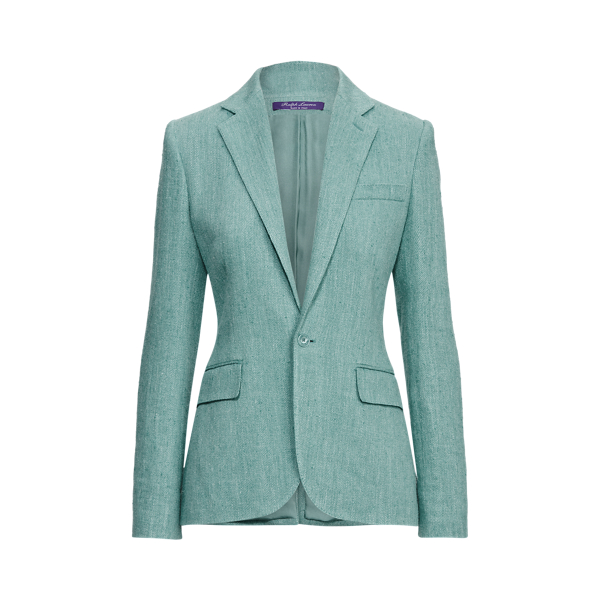 Jada Silk-Linen Herringbone Jacket Ralph Lauren Collection 1