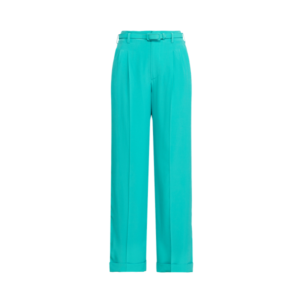 Pantaloni Darcy in cr&ecirc;pe e raso Ralph Lauren Collection in Ottanio 2