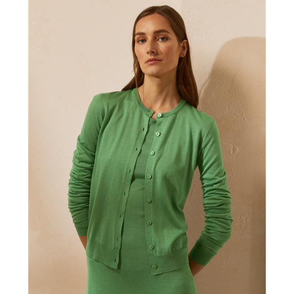 Womens silk cardigan sweater top