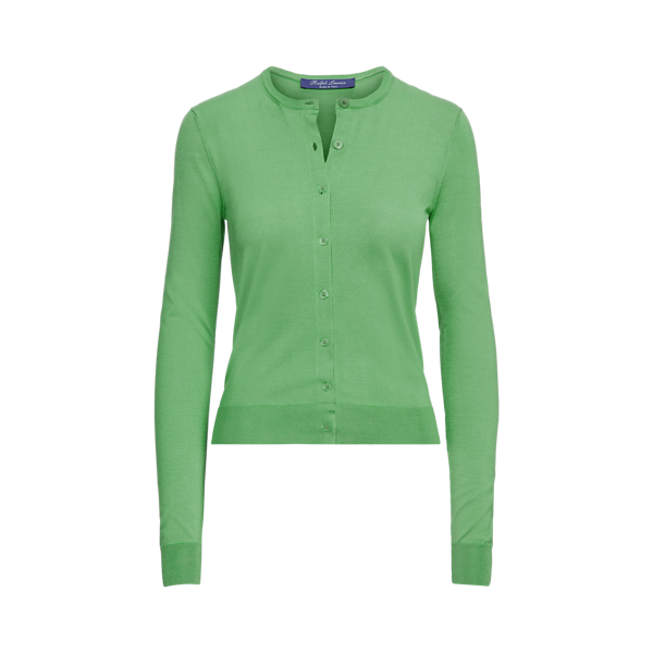 Gebreid zijden vest Ralph Lauren Collection in Celadon 2