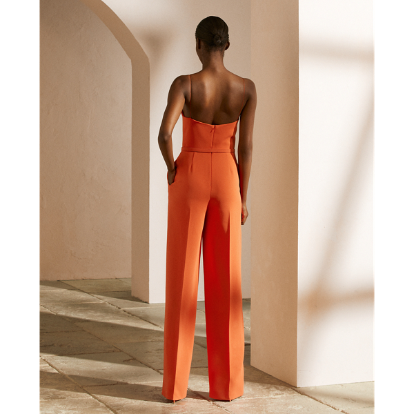 Combinaison Calan en cady de cr&ecirc;pe Ralph Lauren Collection en Orange vif 5