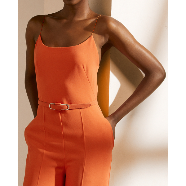 Combinaison Calan en cady de cr&ecirc;pe Ralph Lauren Collection en Orange vif 6