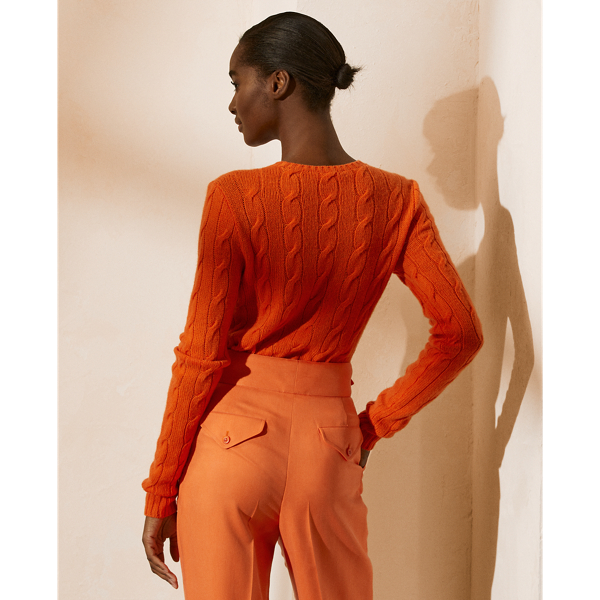 Mandarin Cable-Knit Cashmere Sweater Ralph Lauren Collection 5