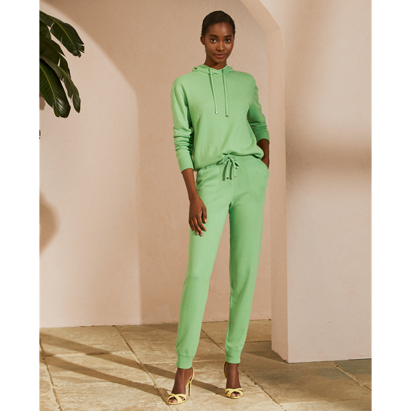 Sweat &agrave; capuche en cachemire Ralph Lauren Collection en C&eacute;ladon 4