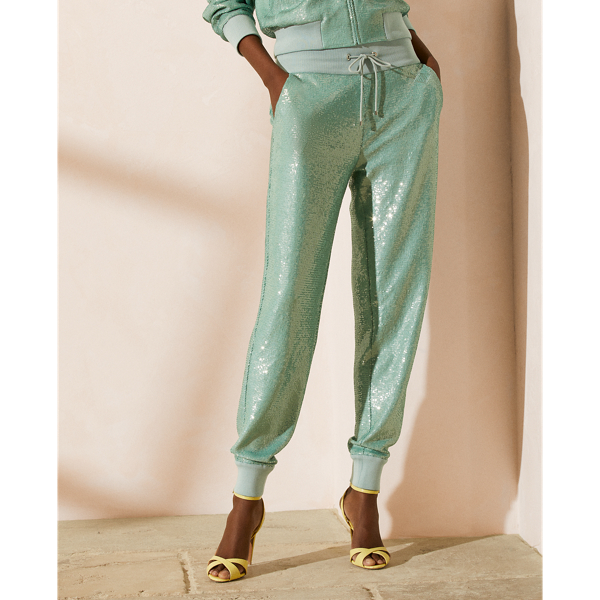 Pantaloni da jogging Taryn decorati Ralph Lauren Collection in Blu chiaro 4