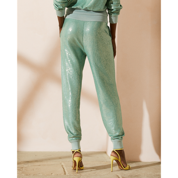 Pantaloni da jogging Taryn decorati Ralph Lauren Collection in Blu chiaro 5