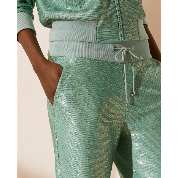 Pantaloni da jogging Taryn decorati Ralph Lauren Collection in Blu chiaro 6