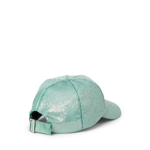 Light Blue Sequin-Embellished Ball Cap Ralph Lauren Collection 2