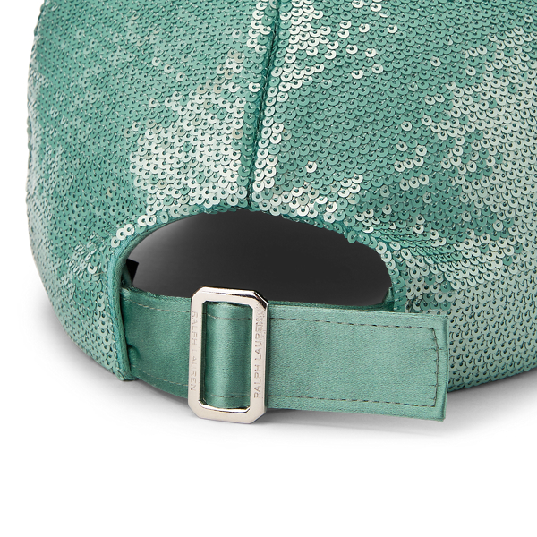 Light Blue Sequin-Embellished Ball Cap Ralph Lauren Collection 3