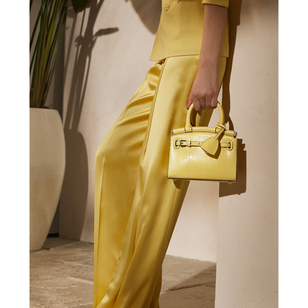 Kleine Tasche RL50 aus Schlangenleder Ralph Lauren Collection in Sanftes Gelb 7