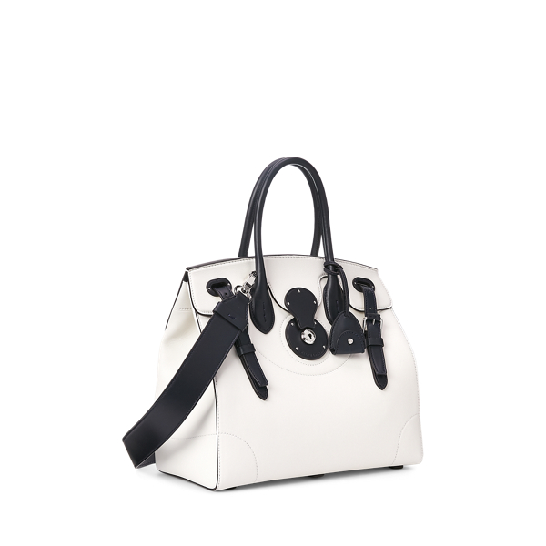 Lux Cream/Marine Navy Light Ricky 33 Leather Bag Ralph Lauren Collection 3