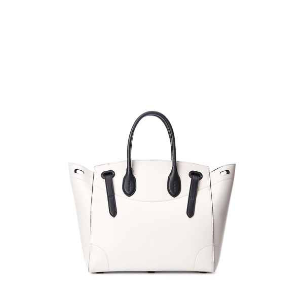 Lux Cream/Marine Navy Light Ricky 33 Leather Bag Ralph Lauren Collection 4