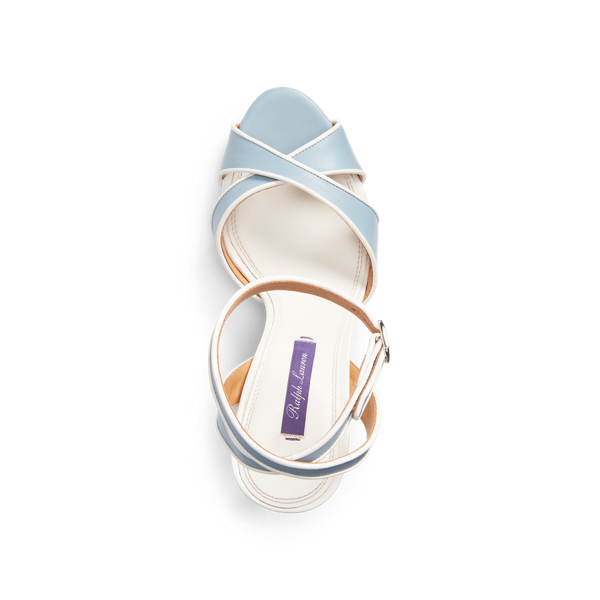Light Blue/Lux Cream Deana Calfskin Sandal Ralph Lauren Collection 4
