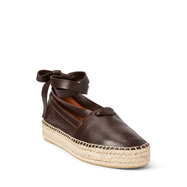 Dark Brown Perrie Deerskin Espadrille Ralph Lauren Collection 2