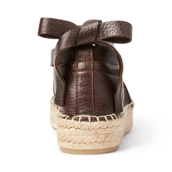 Dark Brown Perrie Deerskin Espadrille Ralph Lauren Collection 3