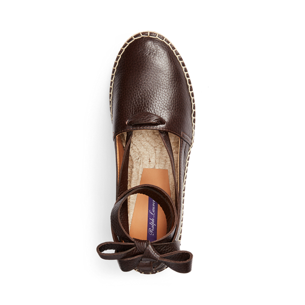 Dark Brown Perrie Deerskin Espadrille Ralph Lauren Collection 4