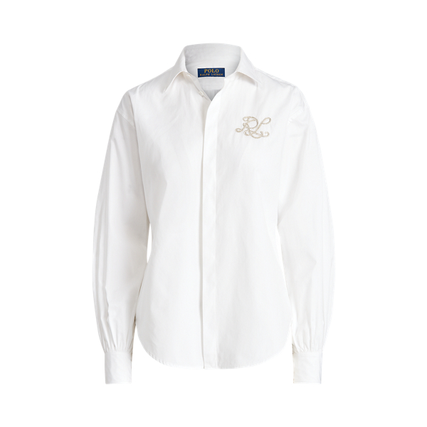 Monogram Blouson-Sleeve Shirt Polo Ralph Lauren em 1