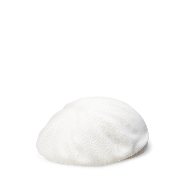 Lux Cream Rib-Knit Silk Beret Ralph Lauren Collection 2