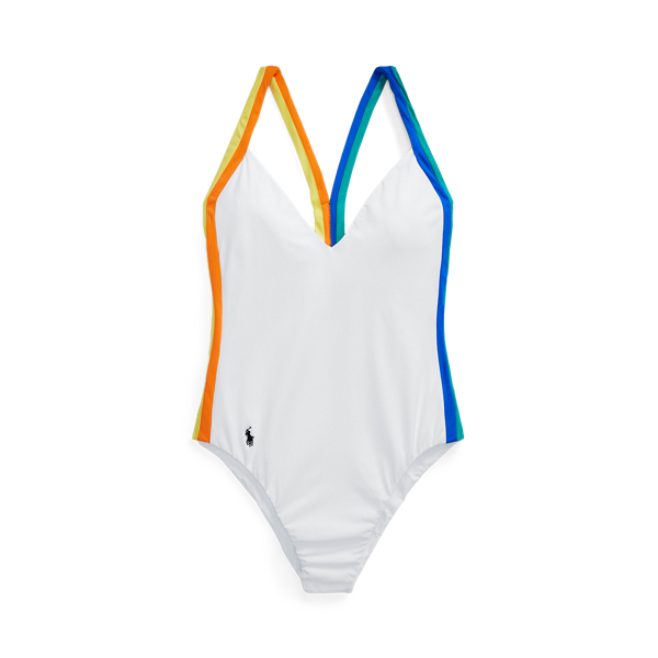 Racing-Stripe One-Piece Swimsuit Polo Ralph Lauren 1