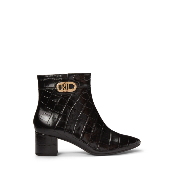 Wynne II Crocodile-Embossed Bootie Lauren 1