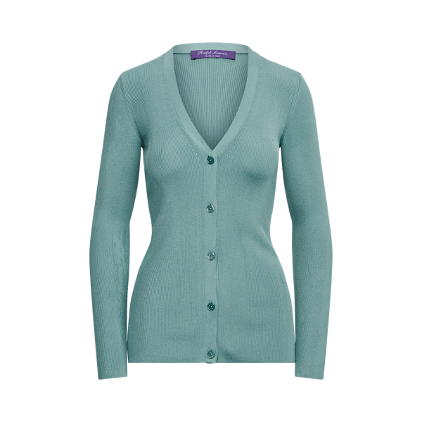 Cardigan en tricot c&ocirc;tel&eacute; de soie Ralph Lauren Collection en 1