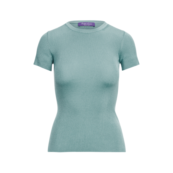 Rib-Knit Silk Tee Ralph Lauren Collection 1