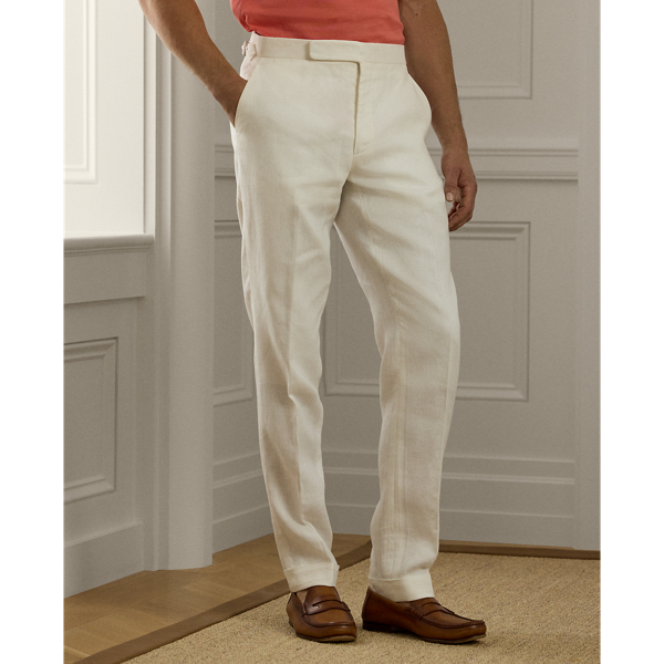 Ralph lauren white linen pants best sale