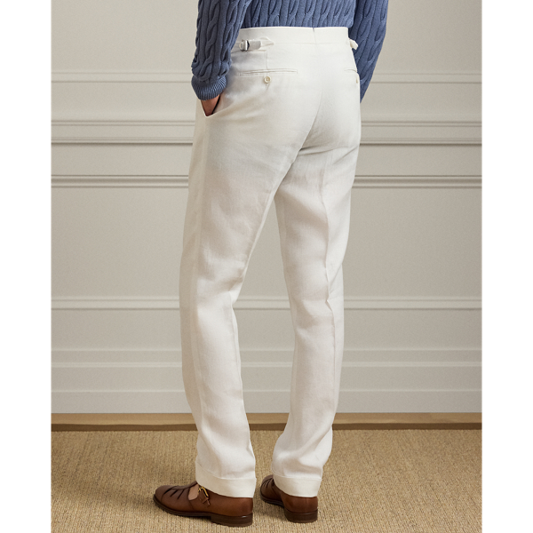 Handgeschneiderte Leinenhose Gregory Purple Label in Optik-Wei&szlig; 5