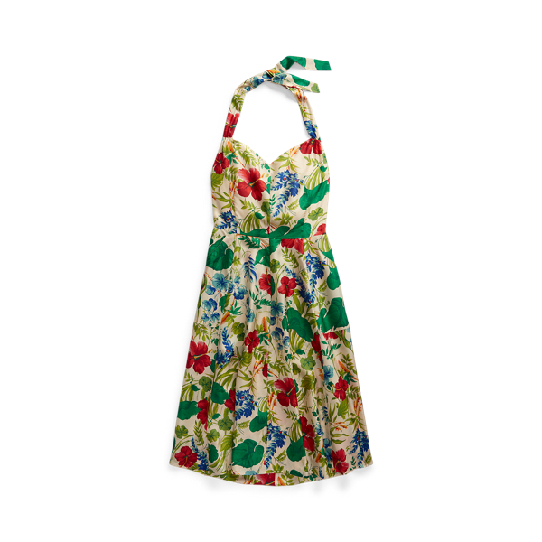 Floral Silk Halter Dress RRL 1