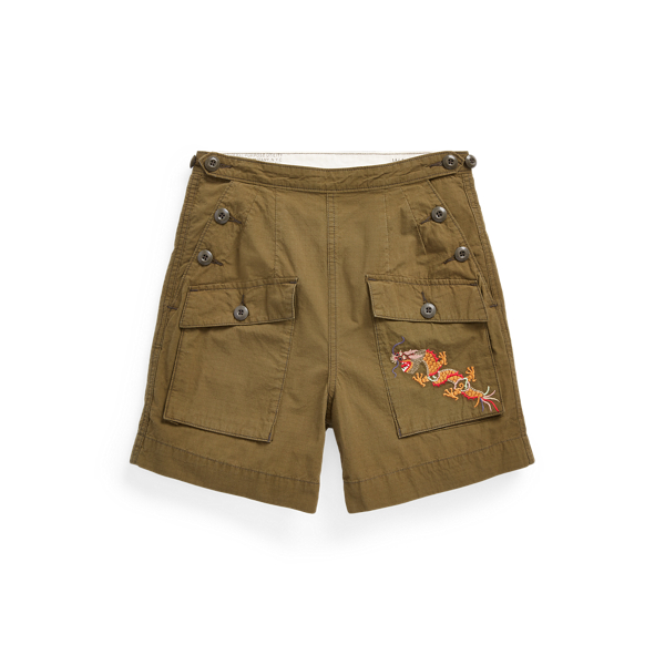 Short cargo en coton brod&eacute; RRL en 1