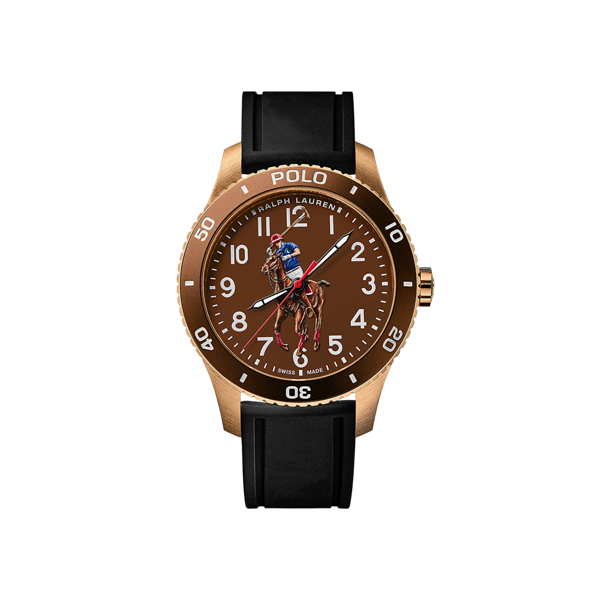 Uhrenarmband aus Kalbsleder Polo Ralph Lauren in Schwarz 2