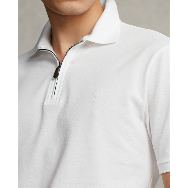 White Custom Slim Fit Stretch Mesh Polo Shirt Polo Ralph Lauren 6