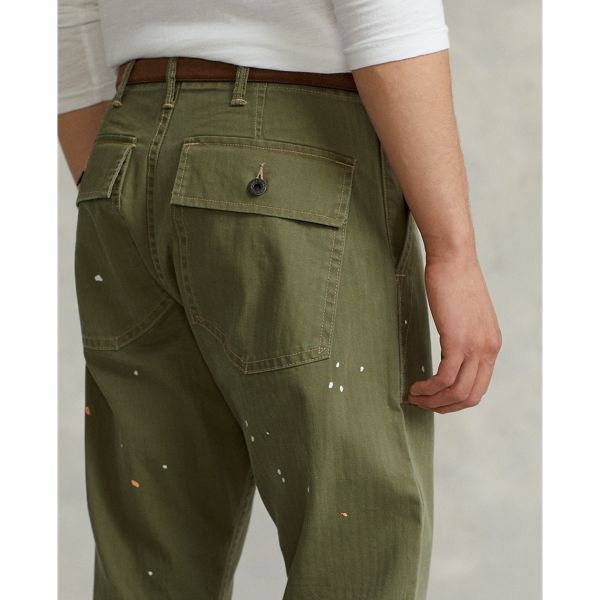 Olive Mountain Classic Fit Distressed Herringbone Pant Polo Ralph Lauren 6