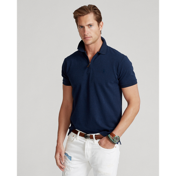 Custom Slim Fit Stretch Mesh Polo Shirt
