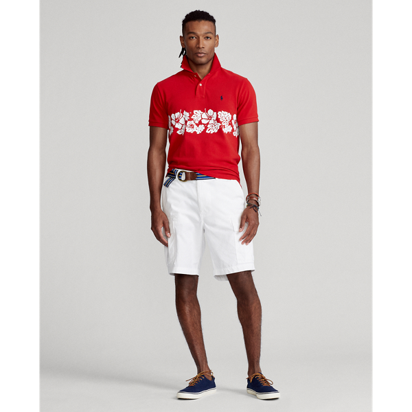 RL 2000 Red Custom Slim Fit Floral Mesh Polo Shirt Polo Ralph Lauren 4