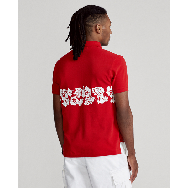 RL 2000 Red Custom Slim Fit Floral Mesh Polo Shirt Polo Ralph Lauren 5