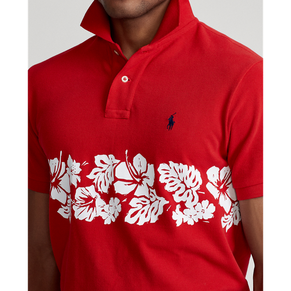 RL 2000 Red Custom Slim Fit Floral Mesh Polo Shirt Polo Ralph Lauren 6