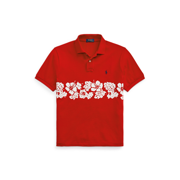 RL 2000 Red Custom Slim Fit Floral Mesh Polo Shirt Polo Ralph Lauren 2