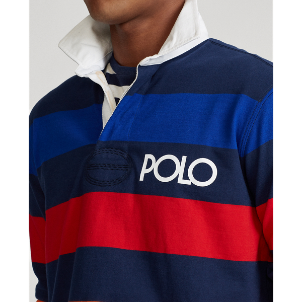 Rainbow Stripe Classic Fit Striped Jersey Rugby Shirt Polo Ralph Lauren 6