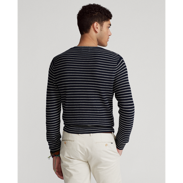 Navy Stripe Striped Cotton Crewneck Jumper Polo Ralph Lauren 5